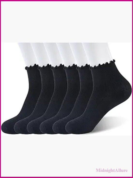 Other - Cotton Ruffle Socks Cute Breathable Frilly Casual Ankle Socks for Women